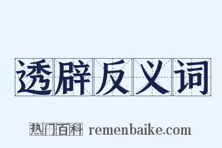 透辟反义词是什么意思的图片